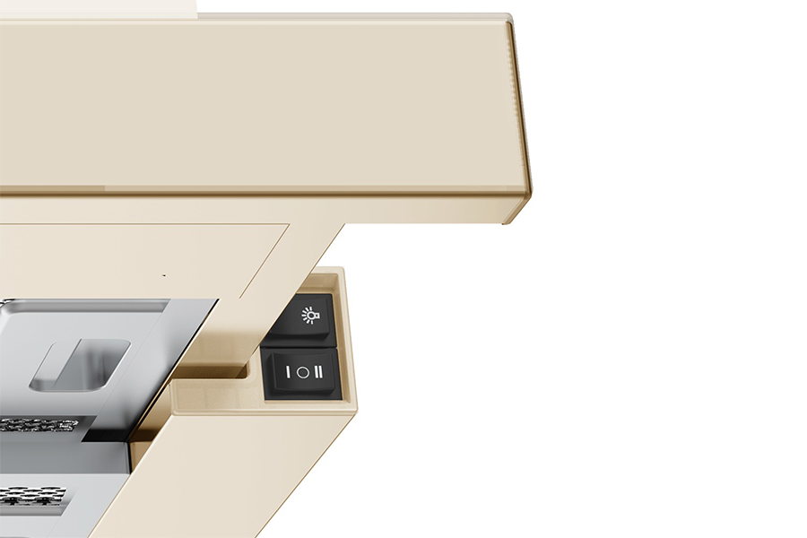 Midea MH60P450GI — ჩასაშენებელი გამოსაწევი გამწოვი სპილოსძვლისფერი მინის პანელითა და 2-ძრავიანი/მაღალი წარმადობის სისტემით - Image 3