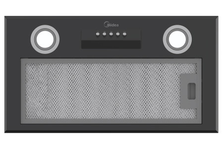 Midea MH60I350B — ჩასაშენებელი ინტეგრირებული გამწოვი შავი პანელითა და 3-სიჩქარიანი მექანიკური მართვით
